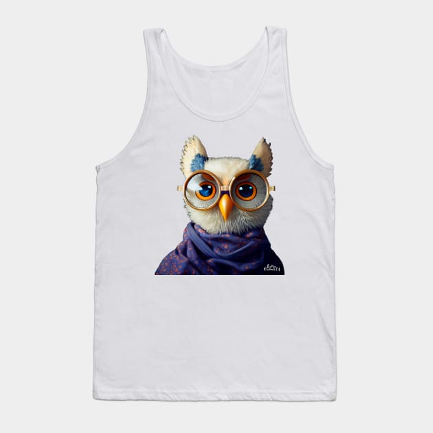 cute owl with glasses Tank Top by extraordinar-ia